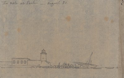 The Mole at Portici, August 31 by John Robert Cozens